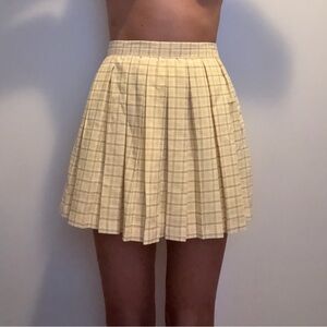 Yellow Plaid Women's Skirt (with green detail)